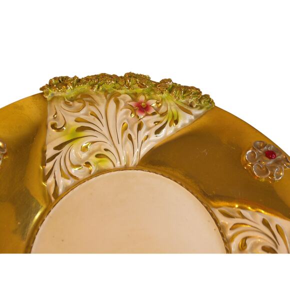 Vintage Capidomonte Porcelain Decorative Ornate Plate Platter Italy - Picture 7 of 10